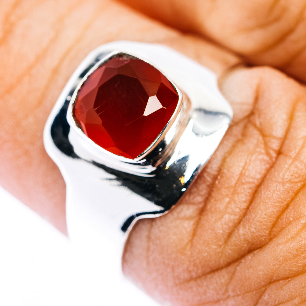 Red Onyx Ring Size 8 (.925 Sterling Silver)