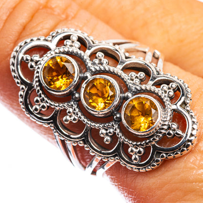Faceted Citrine Ring Size 9 (925 Sterling Silver) R142411