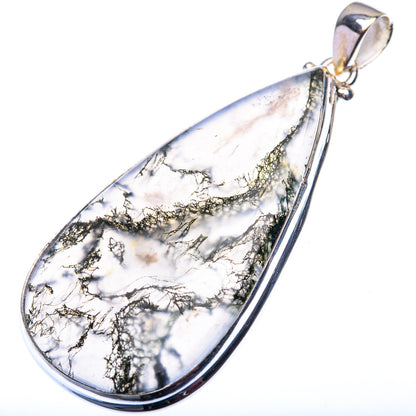 Green Moss Agate Pendant 2 1/4" (925 Sterling Silver) PD38568