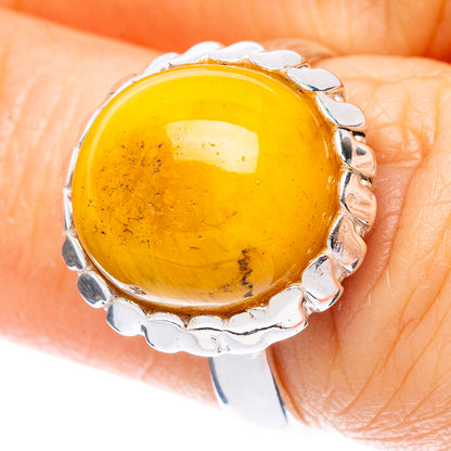 Amber Ring Size 6.75 (925 Sterling Silver) R2275