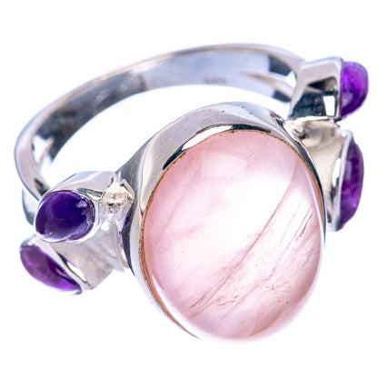 Rose Quartz, Amethyst Ring Size 6.75 (925 Sterling Silver) R144900
