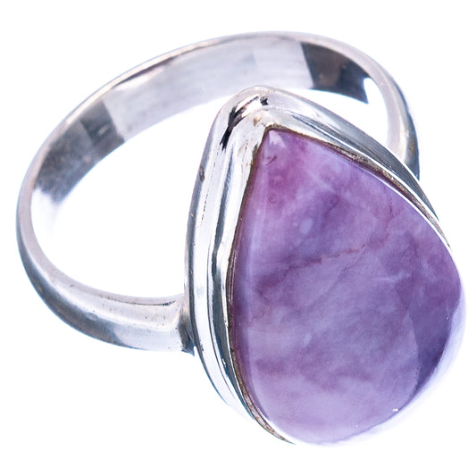 Sterling silver purple oval opal ring, split shank bezel, size 6.5