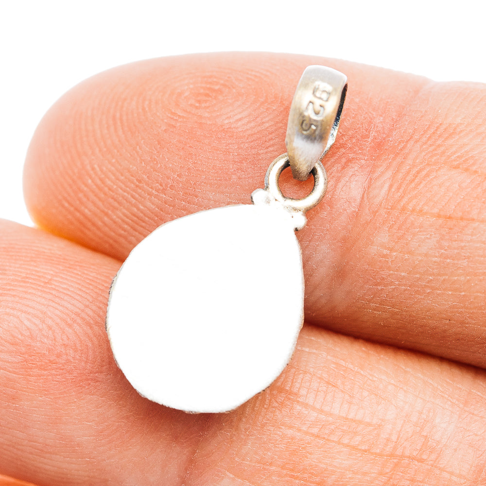 Southwestern Style Kingman Turquoise Pendant 7/8" (.925 Sterling Silver)