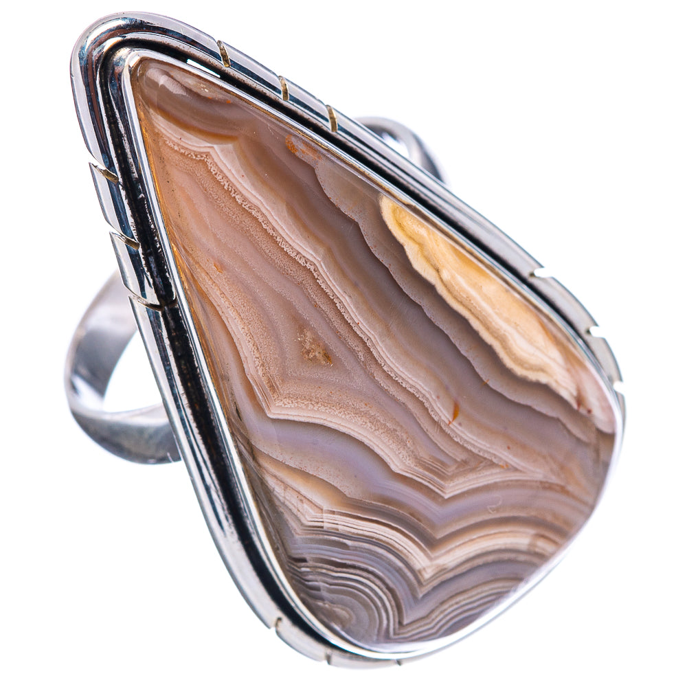Premium Crazy Lace Agate Ring Size 7.75 (.925 Sterling Silver)