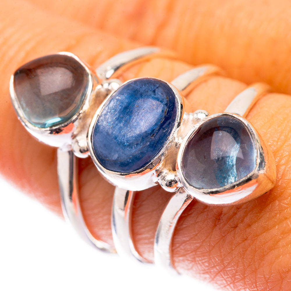 Kyanite, Blue Fluorite Ring Size 8.5 (925 Sterling Silver) R140569