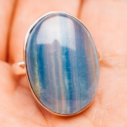 Rare Aquatine Lemurian Calcite Ring Size 9.5 (.925 Sterling Silver)