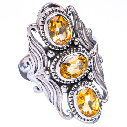 Faceted Citrine Ring Size 8.25 (925 Sterling Silver) R3112