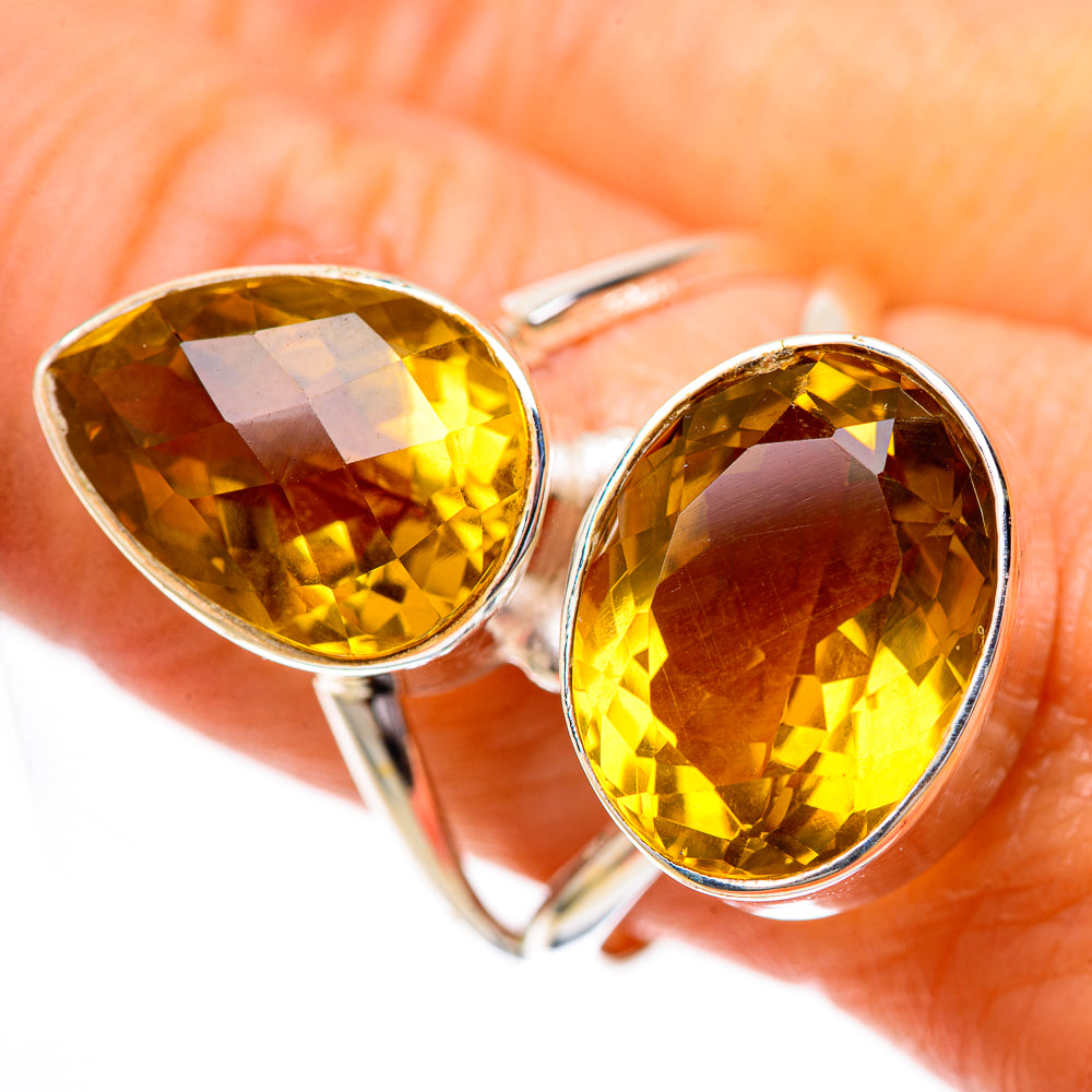 Large Faceted Citrine Ring Size 9.75 (925 Sterling Silver) RING139773