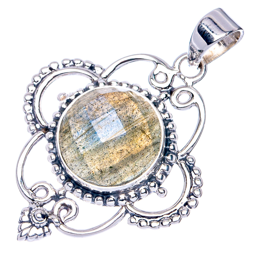 Premium Labradorite Pendant 1 3/8" (925 Sterling Silver) P41840