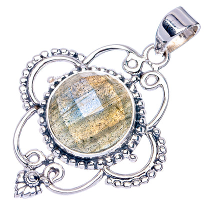 Premium Labradorite Pendant 1 3/8" (925 Sterling Silver) P41840
