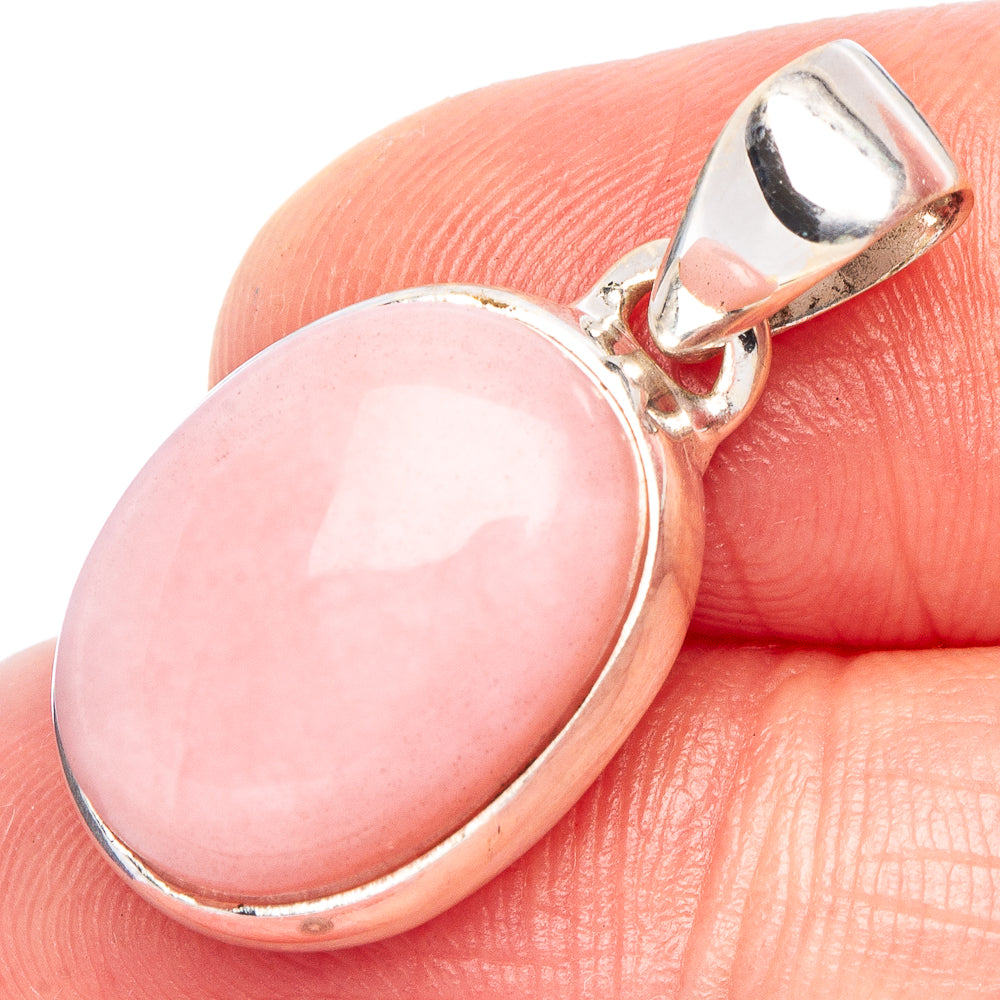 Pink Opal Pendant 1 1/8" (925 Sterling Silver) P44278