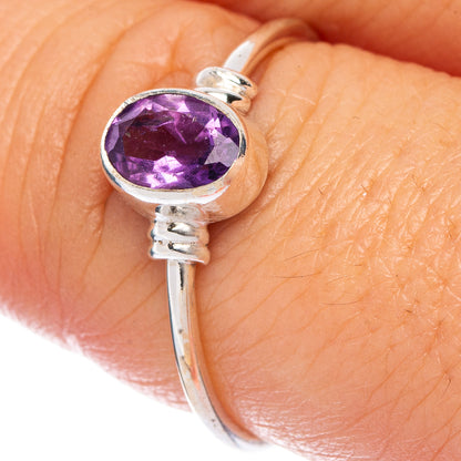 Faceted Amethyst Dainty Ring Size 8.25 (925 Sterling Silver) R145730