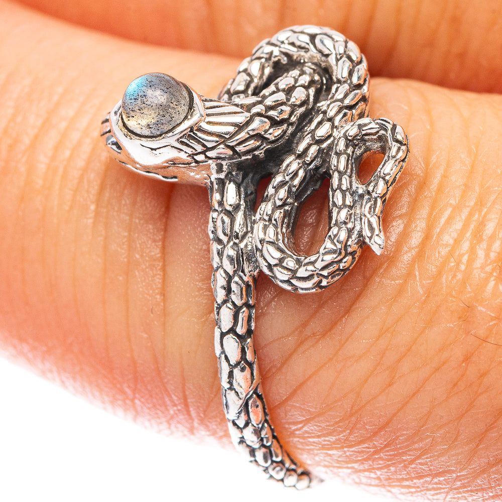 Labradorite Snake 925 Sterling Silver Ring Size 7.75 (925 Sterling Silver) R5456