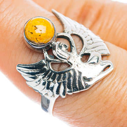Southwestern Style Bumblebee Jasper Ring Size 8 (.925 Sterling Silver)