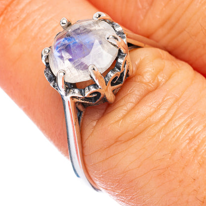 Rainbow Moonstone Ring Size 8 (925 Sterling Silver) R2814