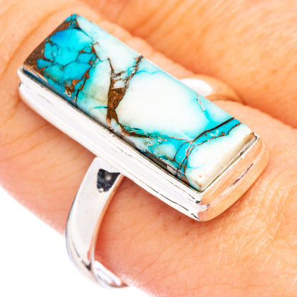 Ice Blue Dahlia Mohave Turquoise Ring Size 9.75 (.925 Sterling Silver)