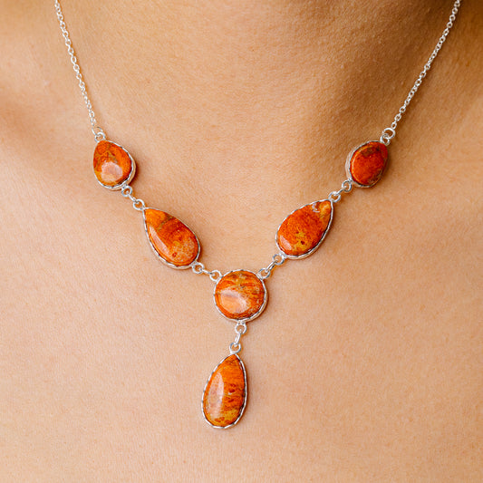 Sponge Coral Necklace 16 (925 Sterling Silver) NEC90227