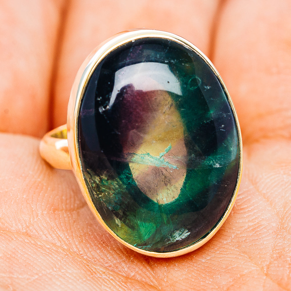 Multi Fluorite Ring Size 7 (German Silver)