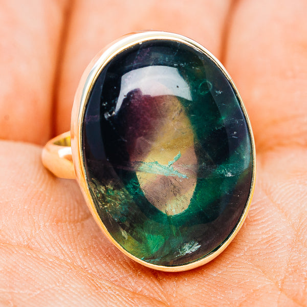 Multi Fluorite Ring Size 7 (German Silver)