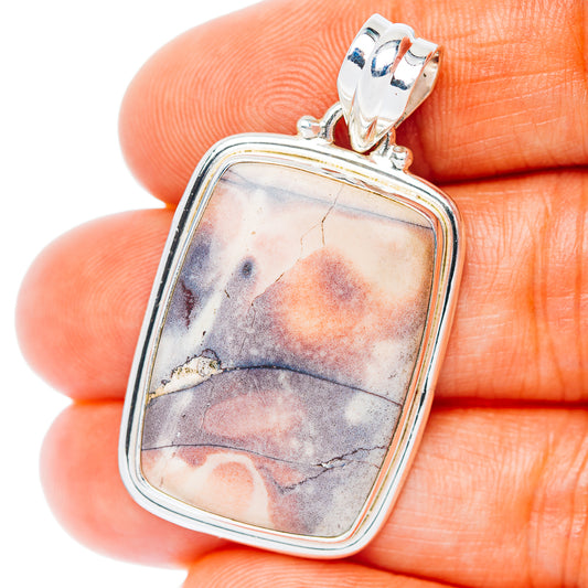 Porcelain Jasper Pendant 1 1/2" (.925 Sterling Silver)