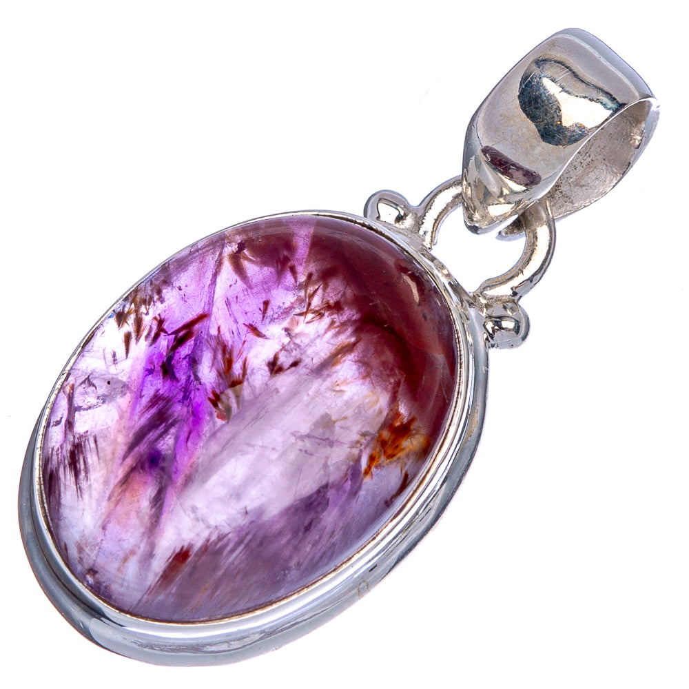 Rare Cacoxenite Amethyst Pendant 1 1/4" (925 Sterling Silver) P40402