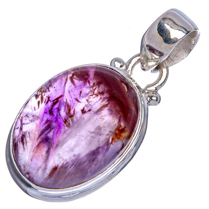 Rare Cacoxenite Amethyst Pendant 1 1/4" (925 Sterling Silver) P40402