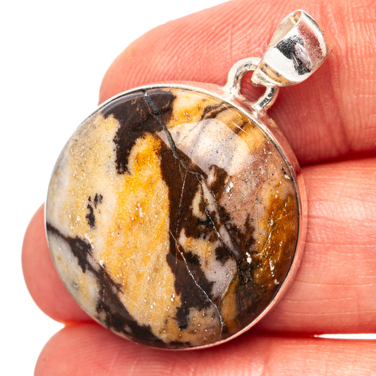 Coconut Jasper Pendant 1 3/8" (.925 Sterling Silver)