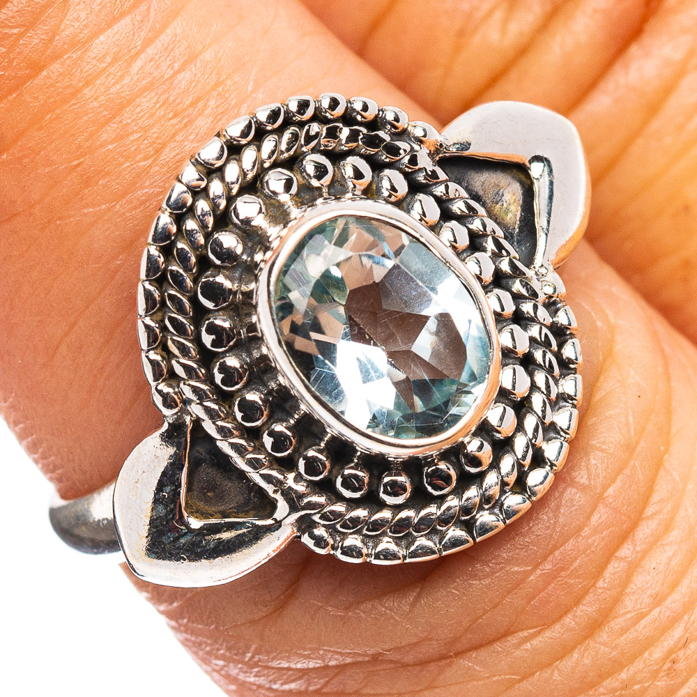 Blue Topaz Ring Size 6.75 (.925 Sterling Silver)