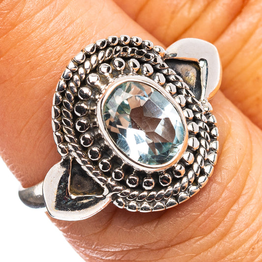 Blue Topaz Ring Size 6.75 (.925 Sterling Silver)