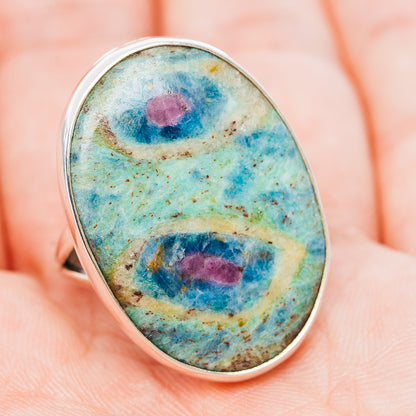 Premium Ruby Fuchsite Ring Size 8.5 (.925 Sterling Silver)