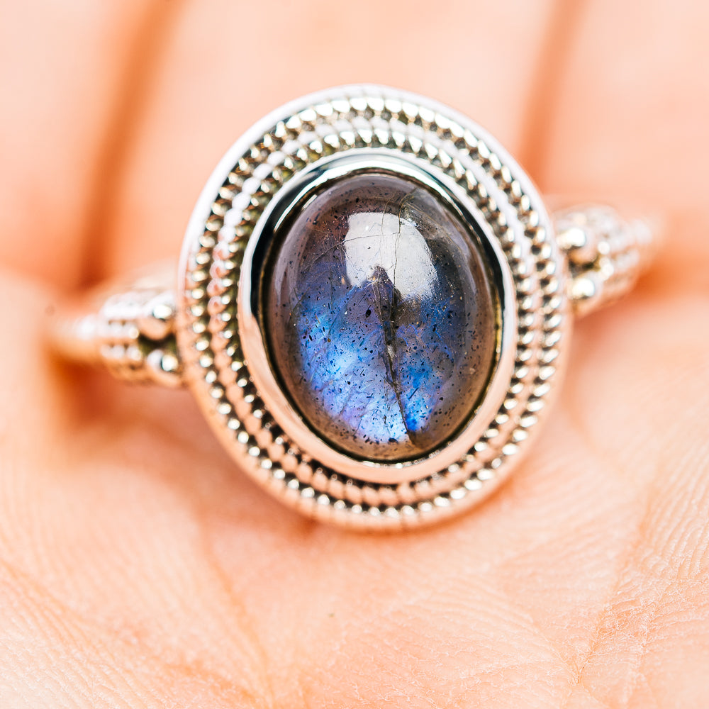 Labradorite Ring Size 8.5 (.925 Sterling Silver)