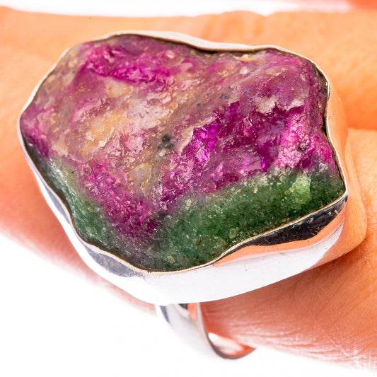 Large Raw Ruby Zoisite Ring Size 9 (925 Sterling Silver) R141674