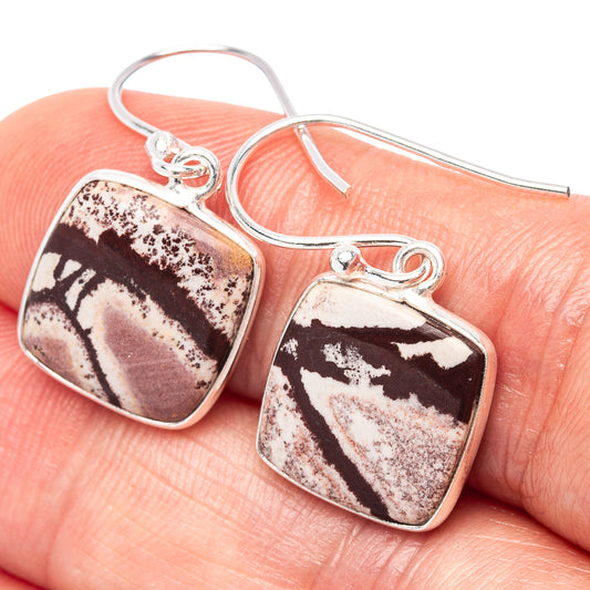 Sonora Dendritic Agate Earrings 1 1/8" (.925 Sterling Silver)