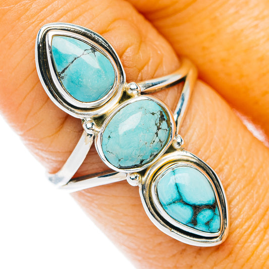 Spiderweb Turquoise Ring Size 8.25 (.925 Sterling Silver)