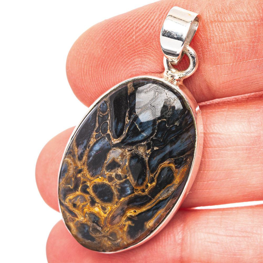 Pietersite Pendant 1 5/8" (.925 Sterling Silver)