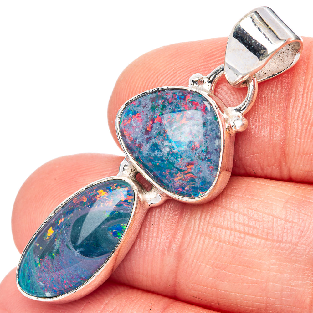Rare Triplet Opal 925 Sterling Silver Pendant 1 5/8" (925 Sterling Silver) P42667