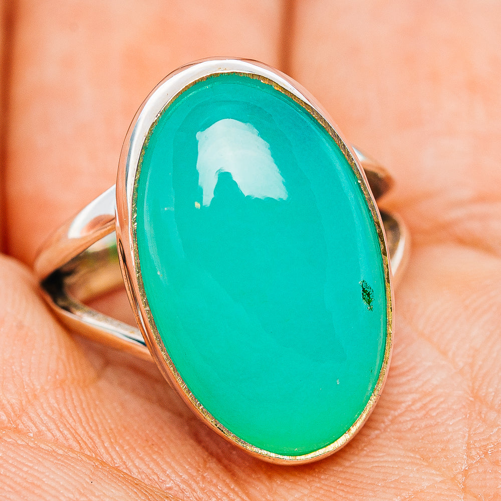 Premium Chrysoprase Ring Size 7.5 (.925 Sterling Silver)