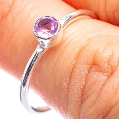 Faceted Amethyst Dainty Ring Size 7 (925 Sterling Silver) R142553