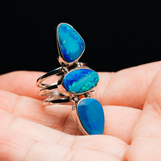 Exclusive Australian Opal Doublet Ring Size 6 (.925 Sterling Silver)