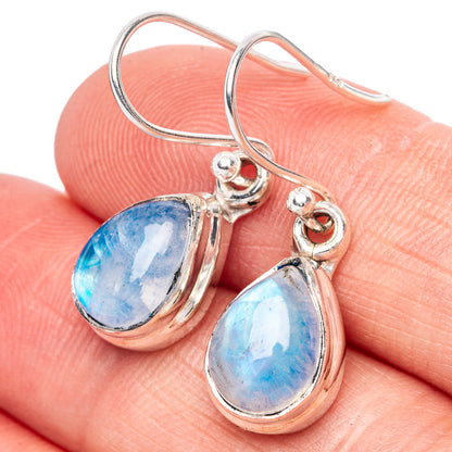 Rainbow Moonstone Earrings 1 1/8" (925 Sterling Silver) E1416
