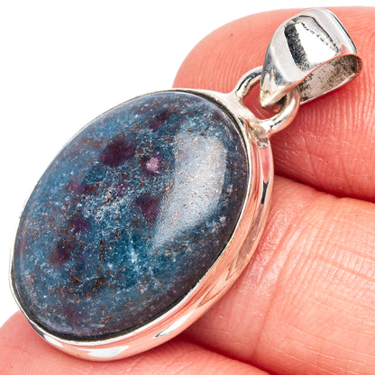 Ruby Fuchsite Pendant 1 3/8" (925 Sterling Silver) P43482