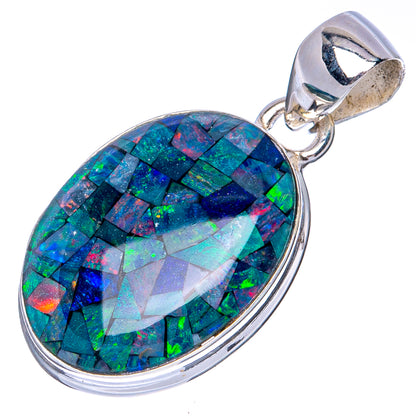 Rare Triplet Opal Pendant 1 1/4" (925 Sterling Silver) P41328