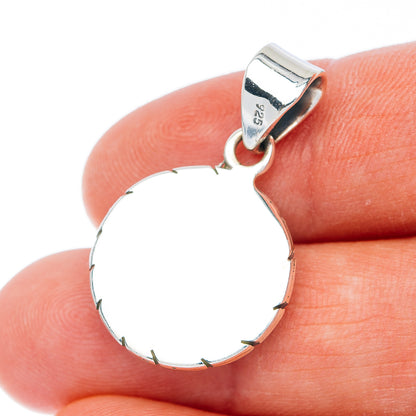 Exclusive Southwestern Style Kingman Turquoise Pendant 1 1/4" (.925 Sterling Silver)