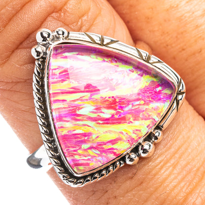 Pink Triplet Opal Ring Size 8.5 (.925 Sterling Silver)