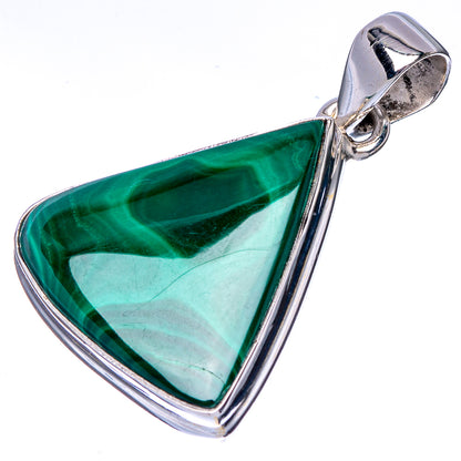 Malachite Pendant 1 1/4" (925 Sterling Silver) P40960