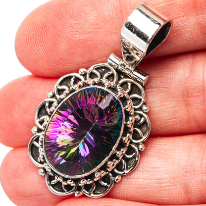 Mystic Topaz Pendant 1 5/8" (.925 Sterling Silver)