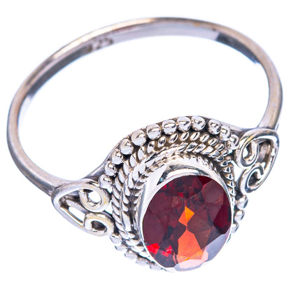 Garnet Dainty Ring Size 6.5 (925 Sterling Silver) R1091
