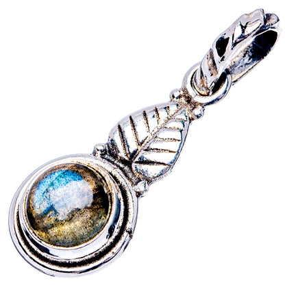 Dainty Labradorite Pendant 1 1/8" (.925 Sterling Silver)
