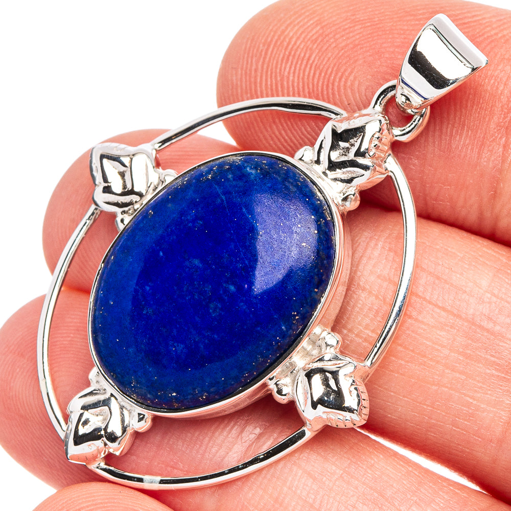 Lapis Lazuli 925 Sterling Silver Premium Pendants 1 5/8" (925 Sterling Silver) P43713
