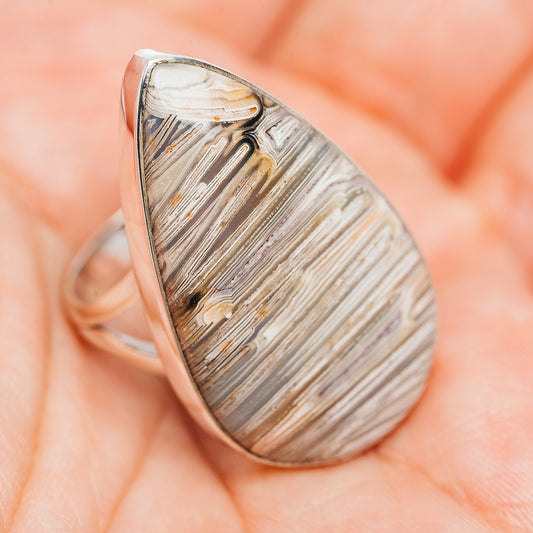Premium Mexican Lattice Agate Ring Size 8.75 (.925 Sterling Silver)